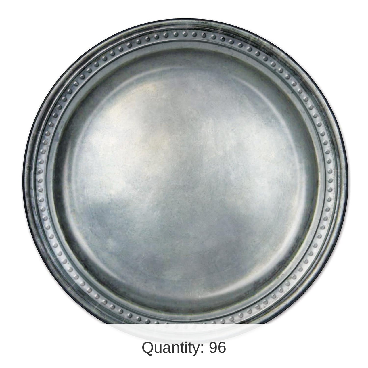 96 Pack Bulk Pewter Color Party Paper Plates 9 inch