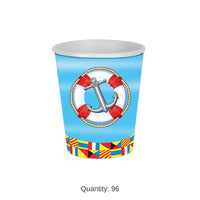 96 Pack Bulk Nautical Party Beverage Cups
