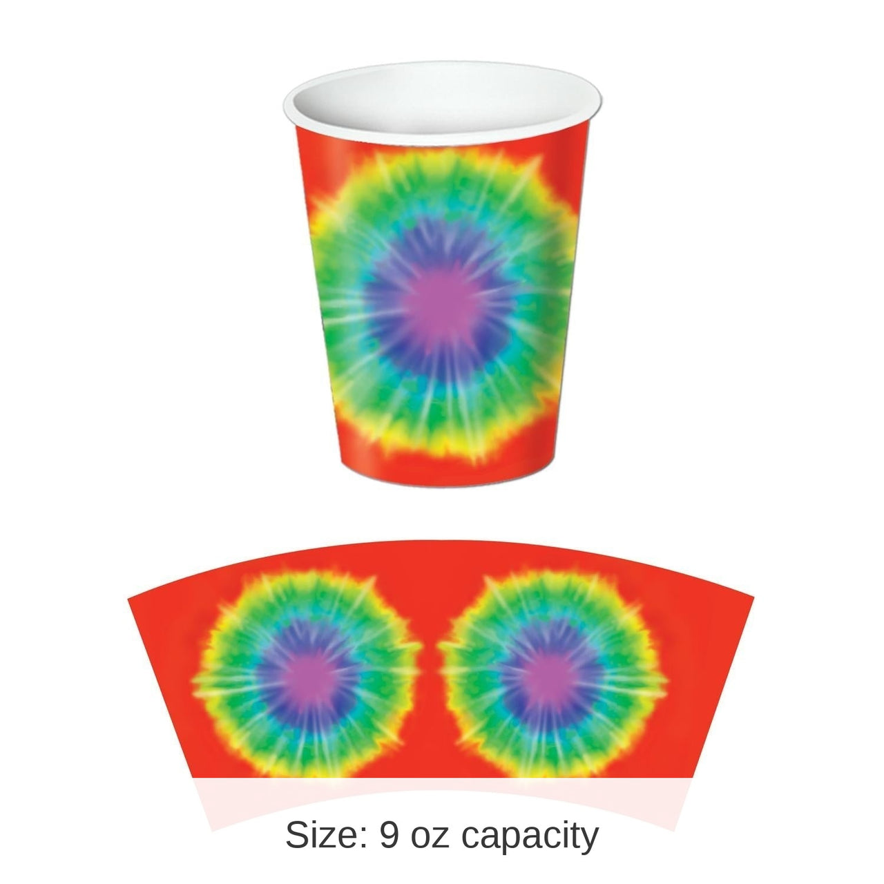 96 Pack Bulk Tie-Dyed Party Beverage Cups