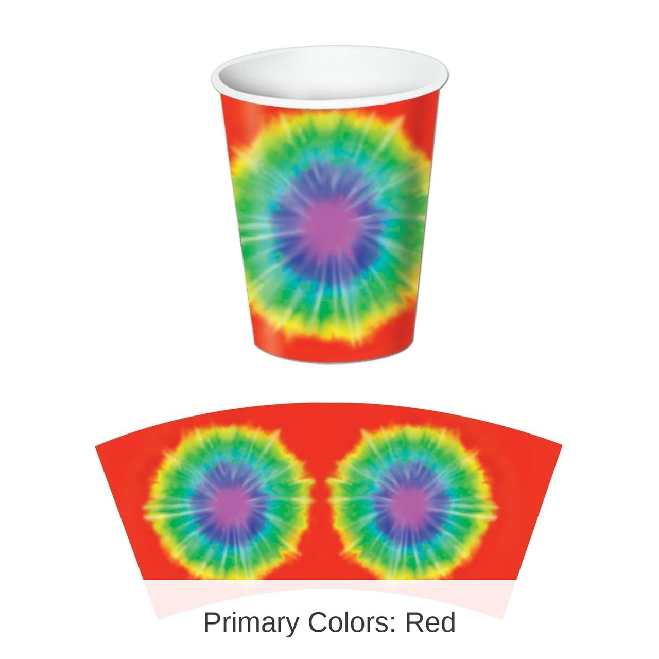 96 Pack Bulk Tie-Dyed Party Beverage Cups