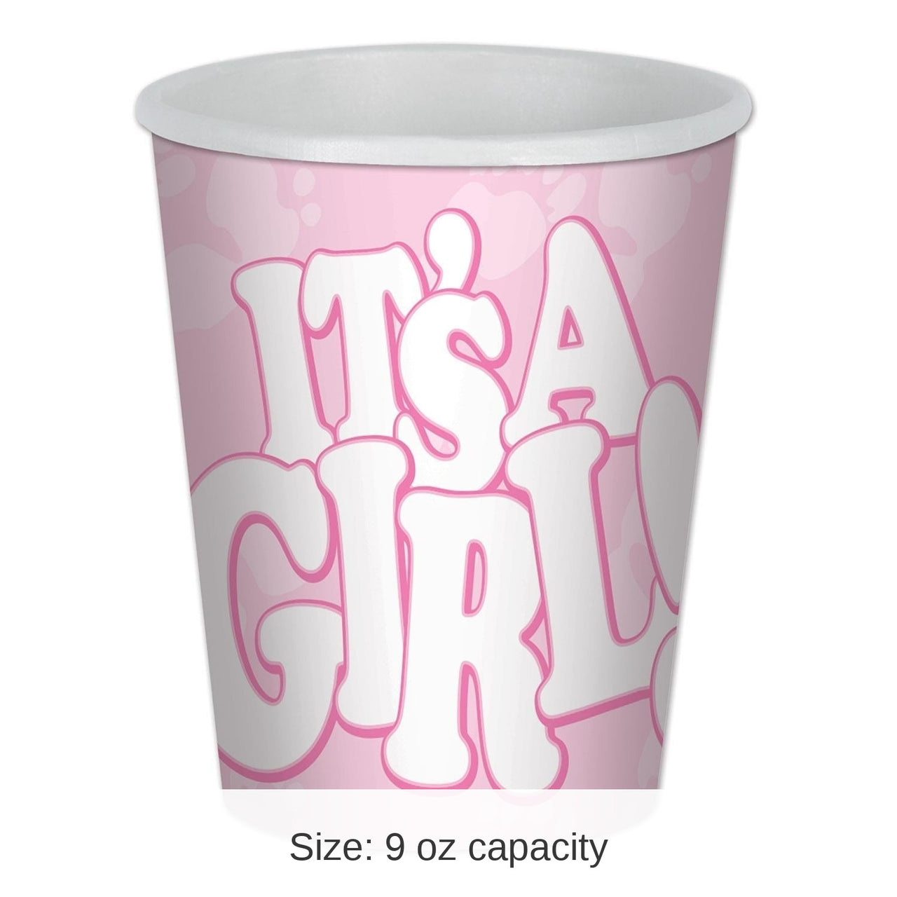 96 Pack Bulk It's A Girl! Beverage Cups