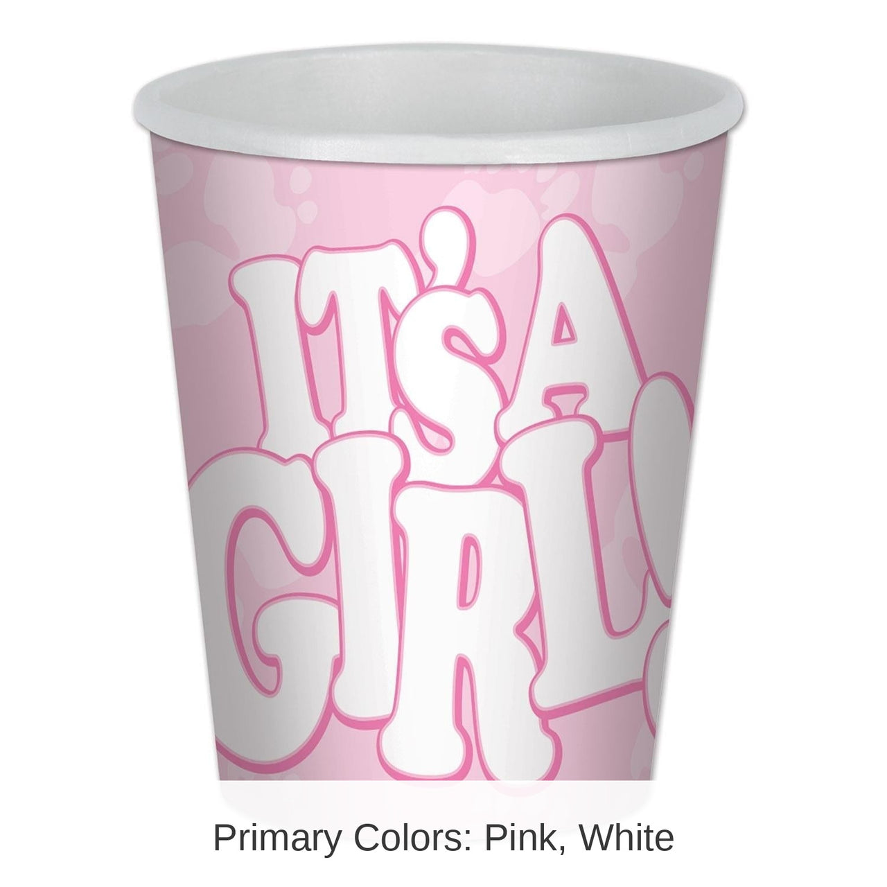 96 Pack Bulk It's A Girl! Beverage Cups