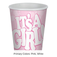 96 Pack Bulk It's A Girl! Beverage Cups