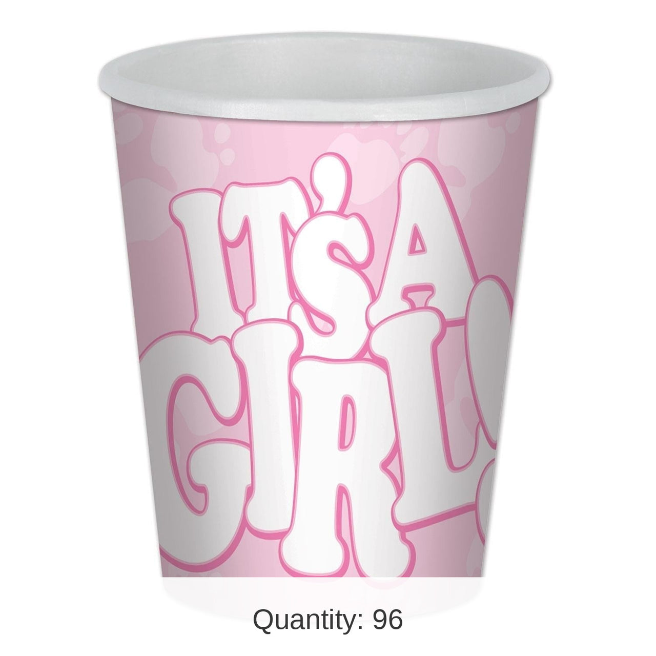 96 Pack Bulk It's A Girl! Beverage Cups