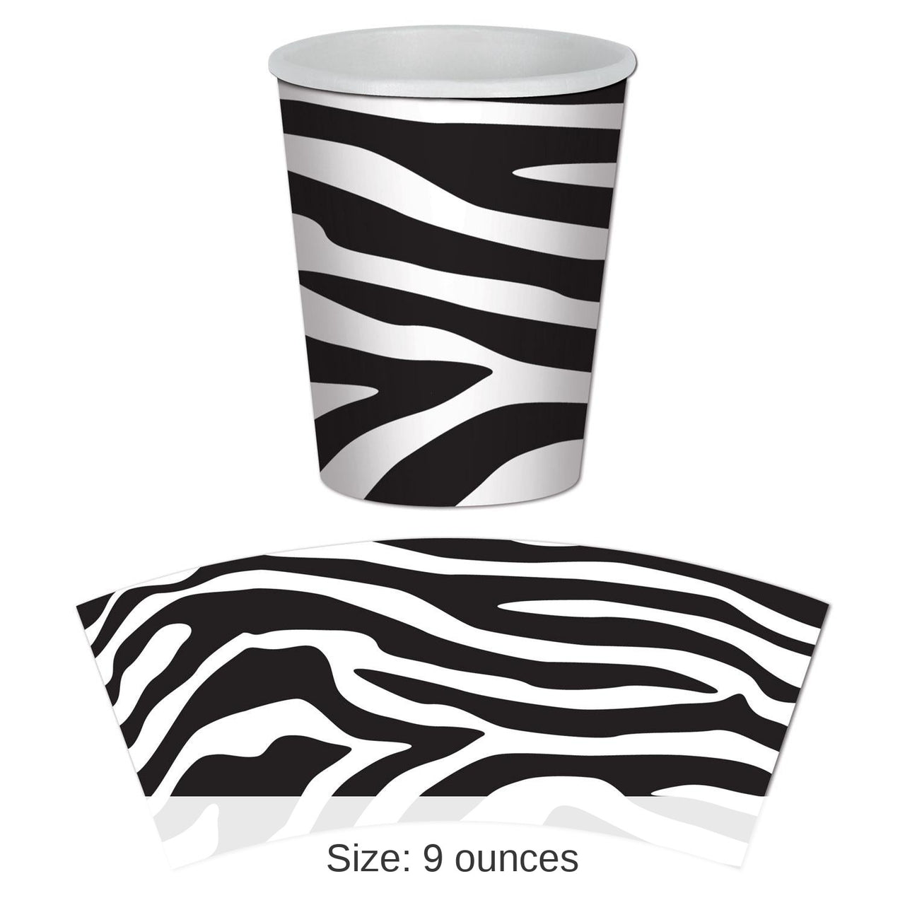 96 Pack Bulk Zebra Print Party Beverage Cups