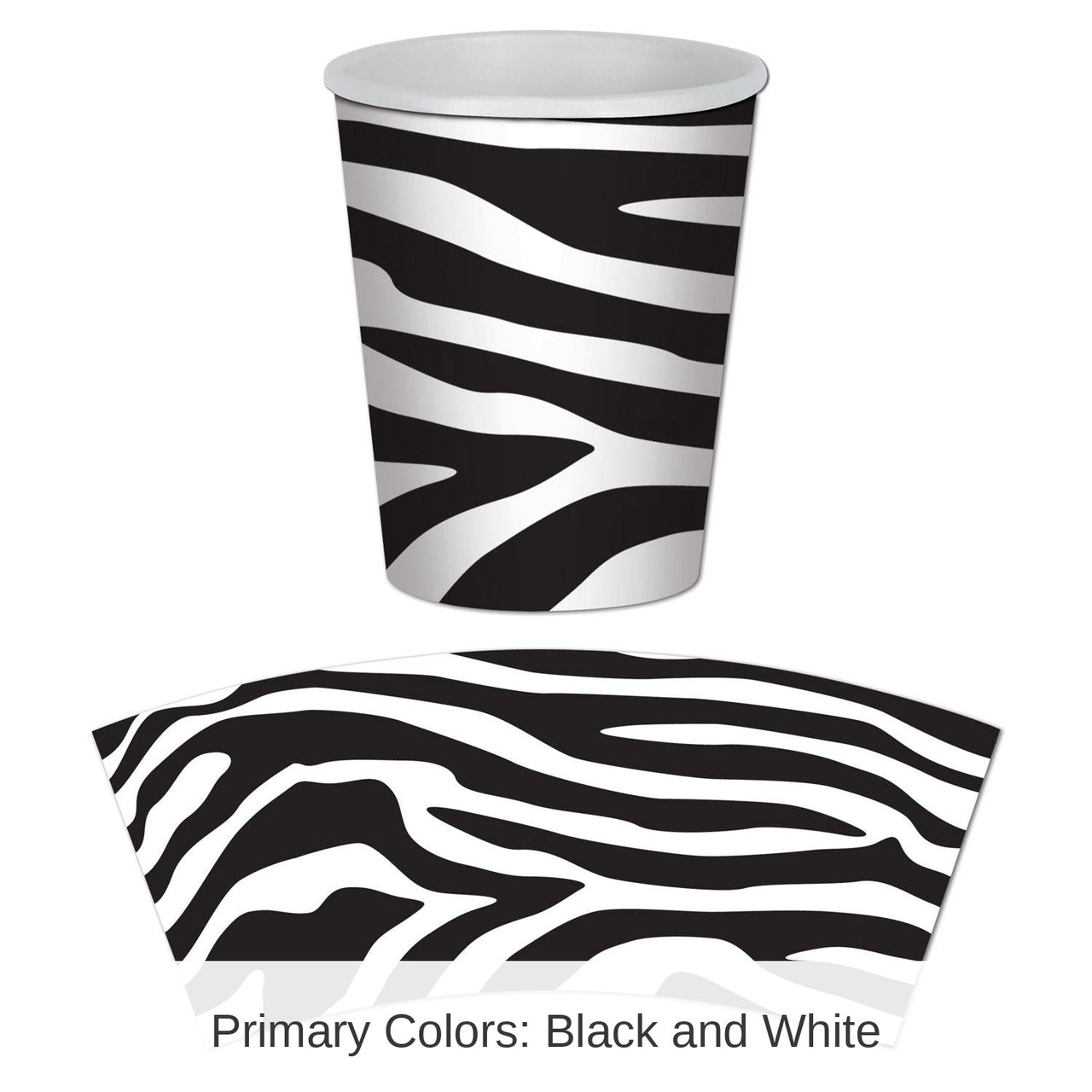 96 Pack Bulk Zebra Print Party Beverage Cups