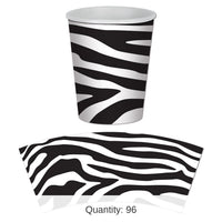 96 Pack Bulk Zebra Print Party Beverage Cups