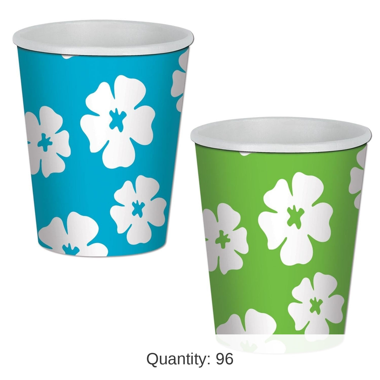 96 Pack Bulk Luau Party Hibiscus Beverage Cups