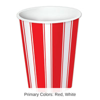 96 Pack Bulk Red/White Stripes Party Beverage Cups