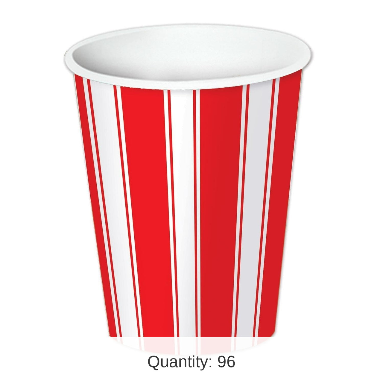 96 Pack Bulk Red/White Stripes Party Beverage Cups