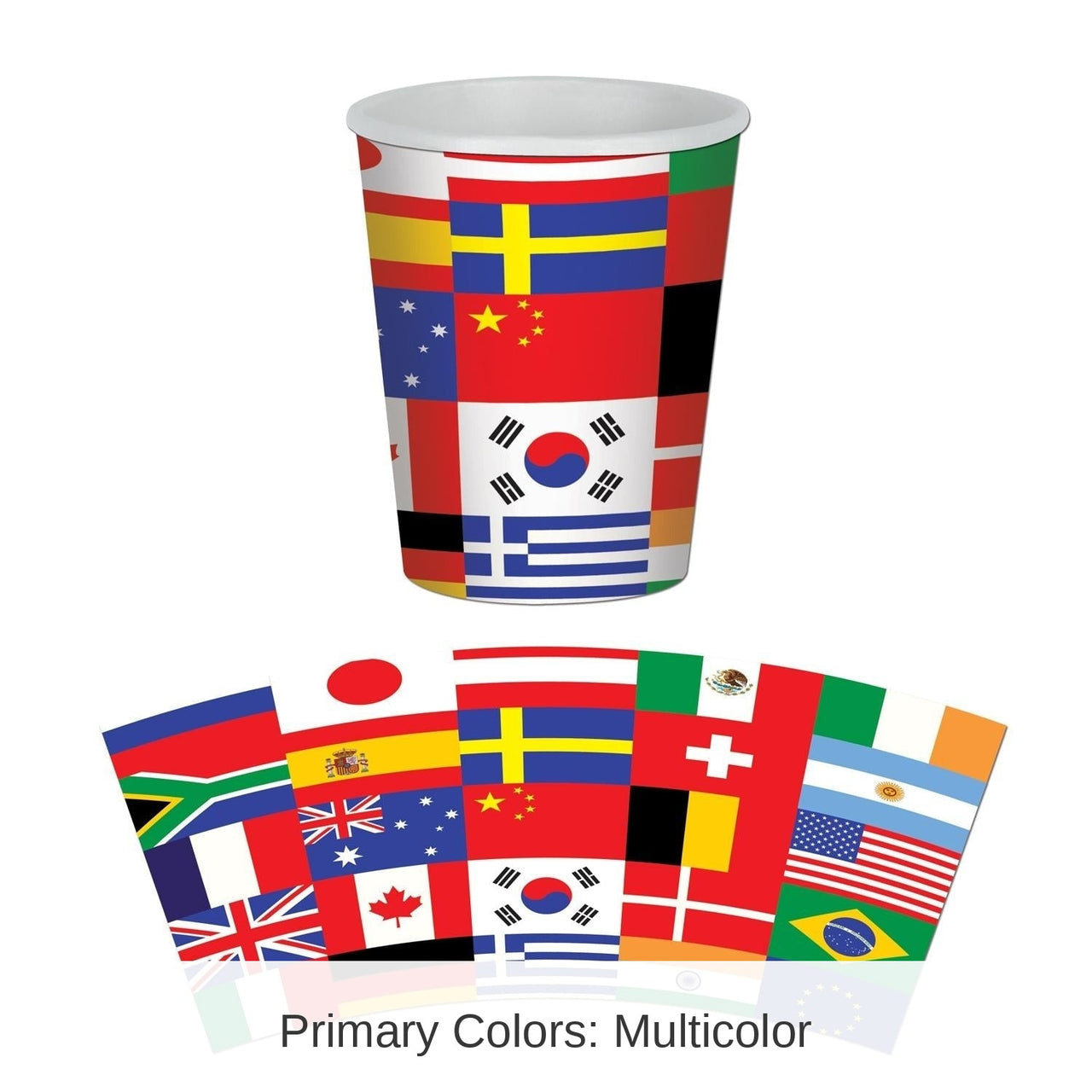 96 Pack Bulk International Flag Party Beverage Cups