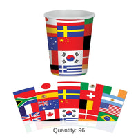 96 Pack Bulk International Flag Party Beverage Cups
