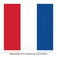 192 Pack Bulk Red - White/Blue Luncheon Napkins