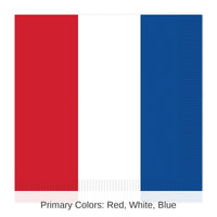 192 Pack Bulk Red - White/Blue Luncheon Napkins