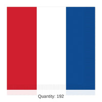 192 Pack Bulk Red - White/Blue Luncheon Napkins