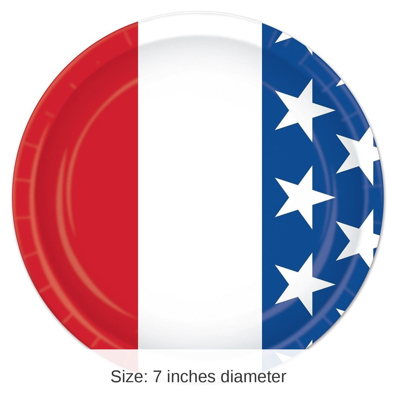 96 Pack Bulk Patriotic Theme Paper Plates 7 inch