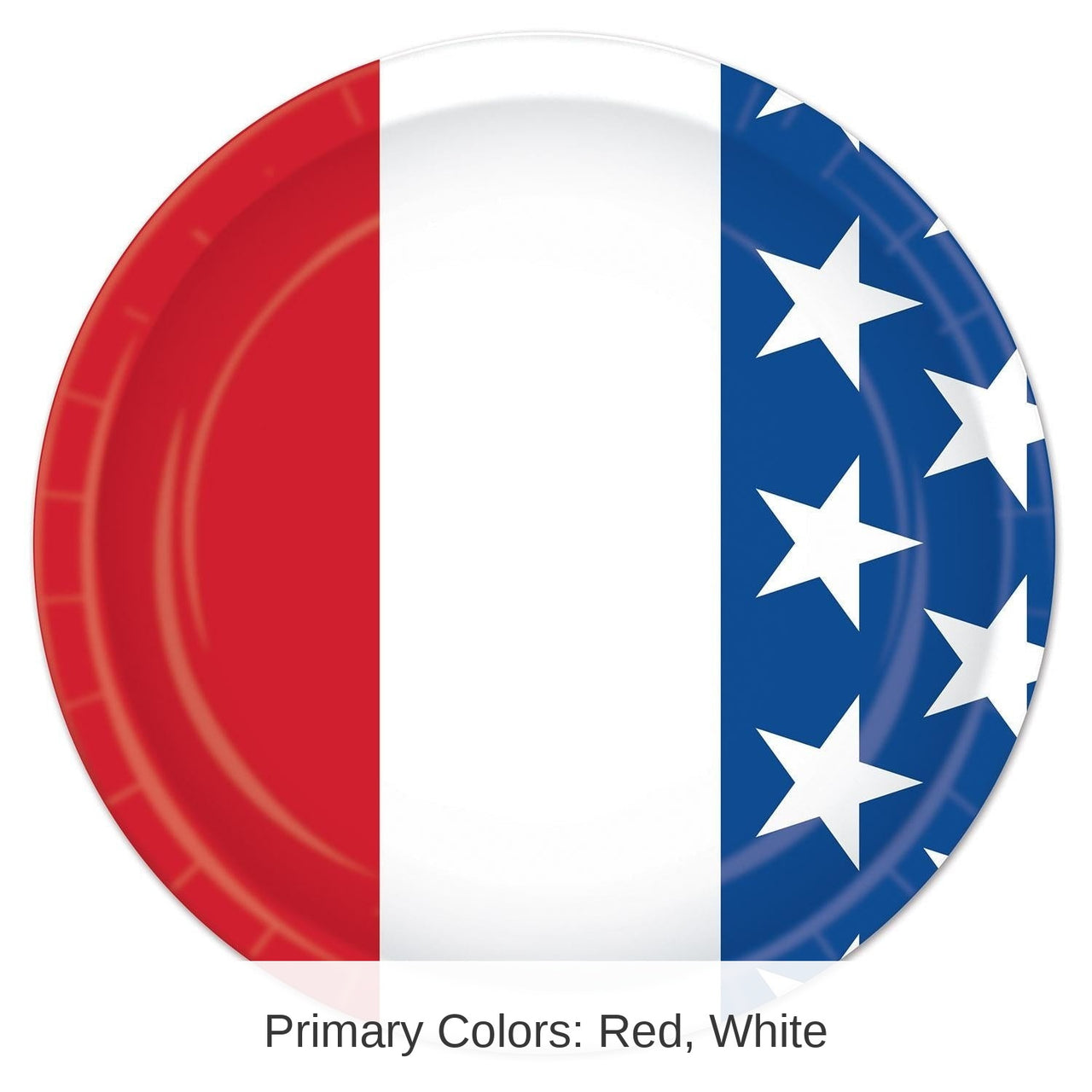96 Pack Bulk Patriotic Theme Paper Plates 7 inch