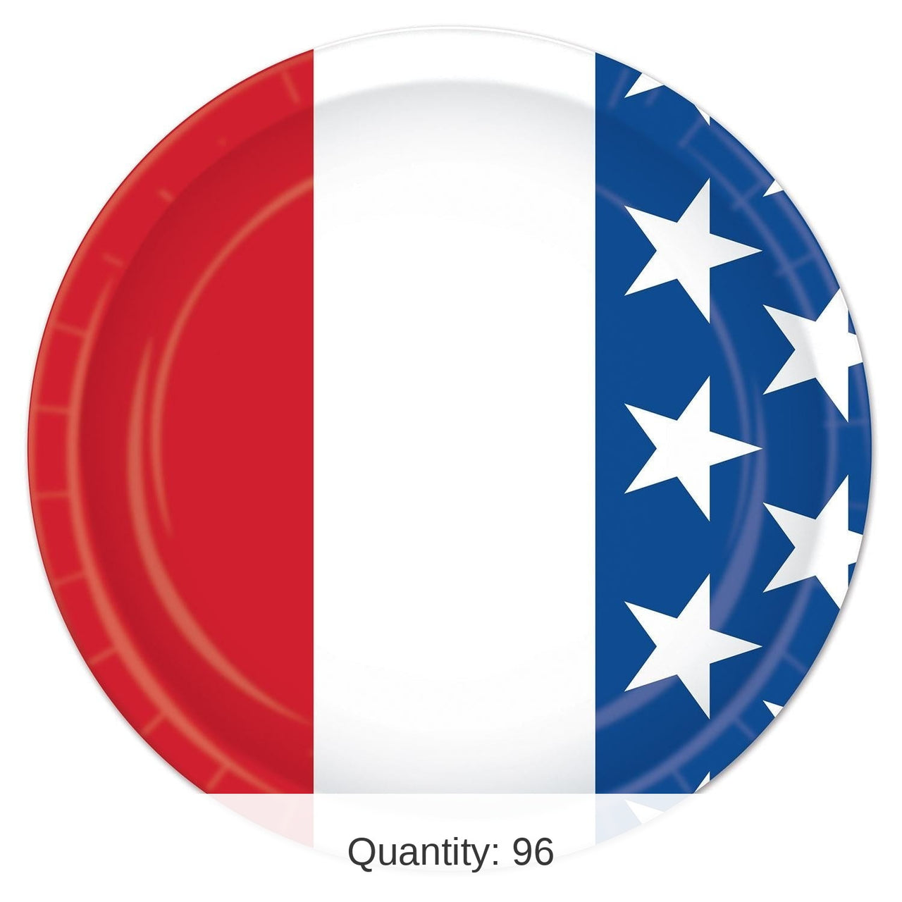 96 Pack Bulk Patriotic Theme Paper Plates 7 inch