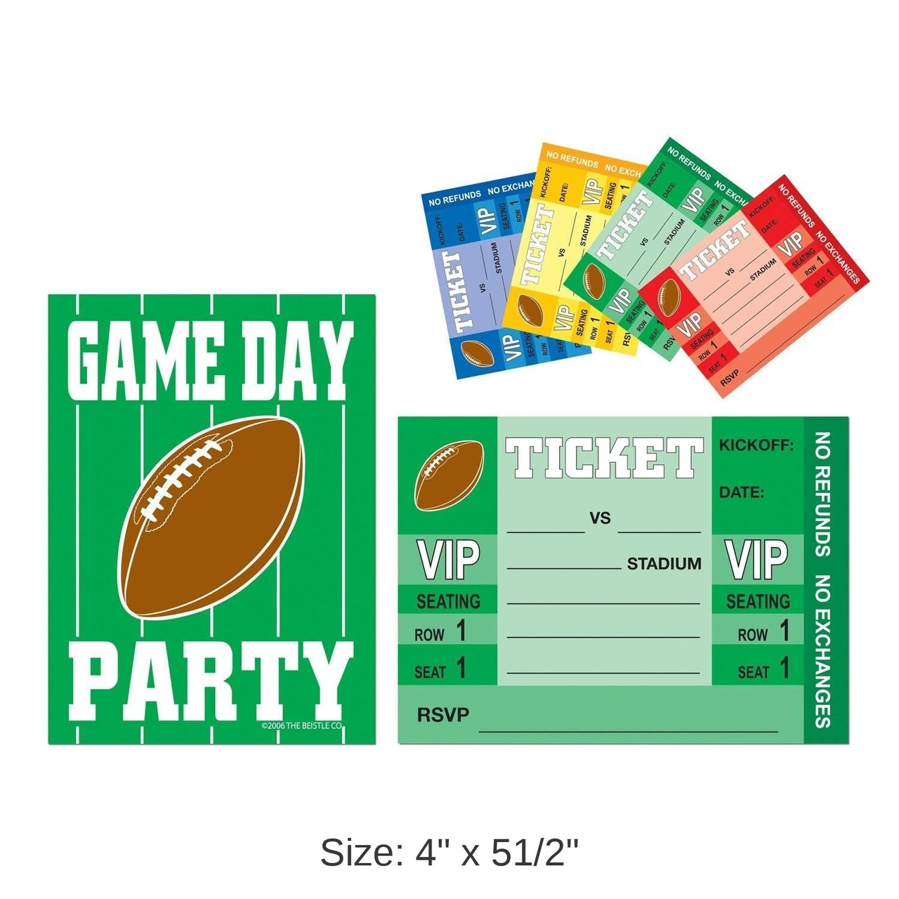 96 Pack Bulk Game Day Football Party Invitations