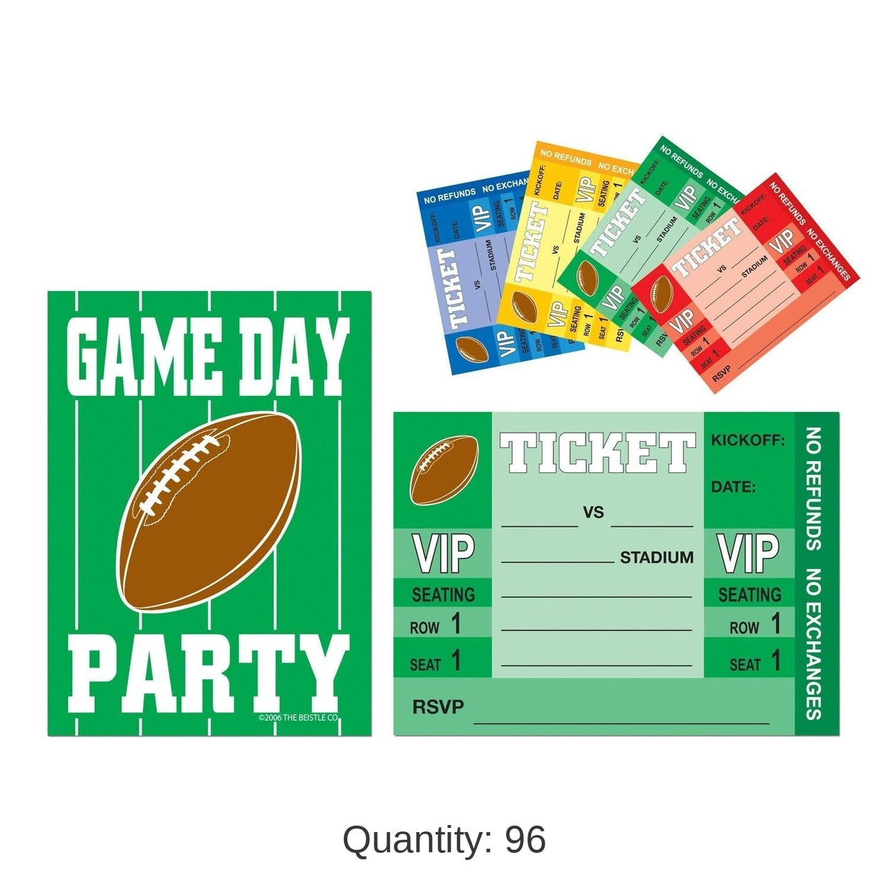 96 Pack Bulk Game Day Football Party Invitations