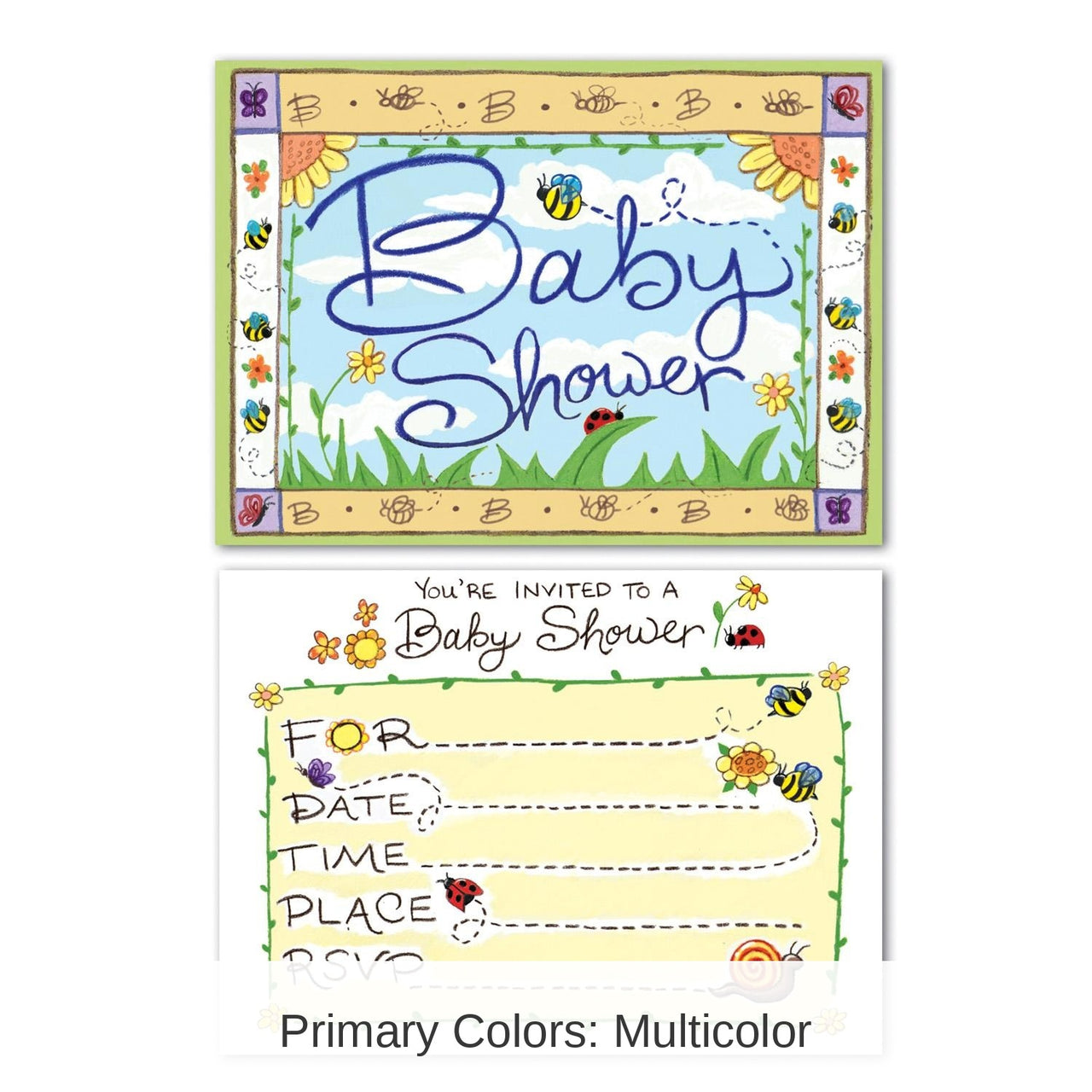 96 Pack Bulk B Is For Baby Invitations