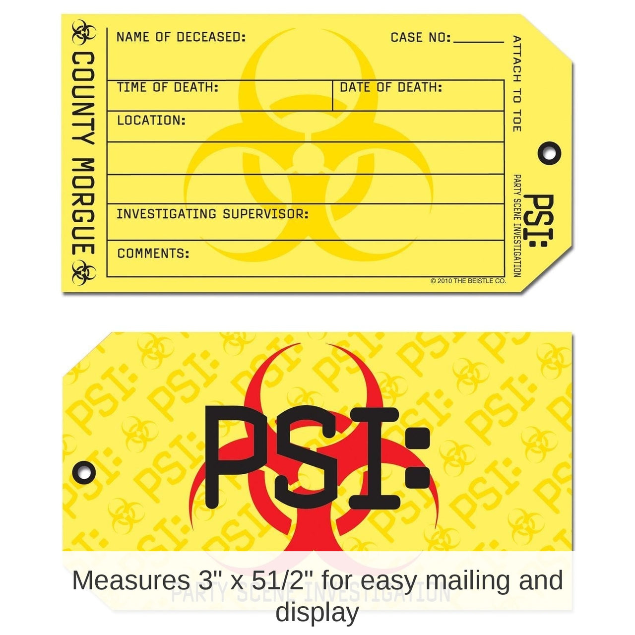 96 Pack Bulk PSI Toe Tag Party Invitations