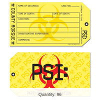96 Pack Bulk PSI Toe Tag Party Invitations