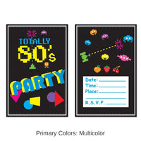 96 Pack Bulk 80's Party Invitations