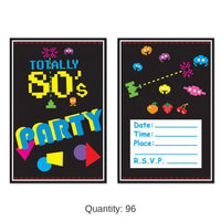 96 Pack Bulk 80's Party Invitations