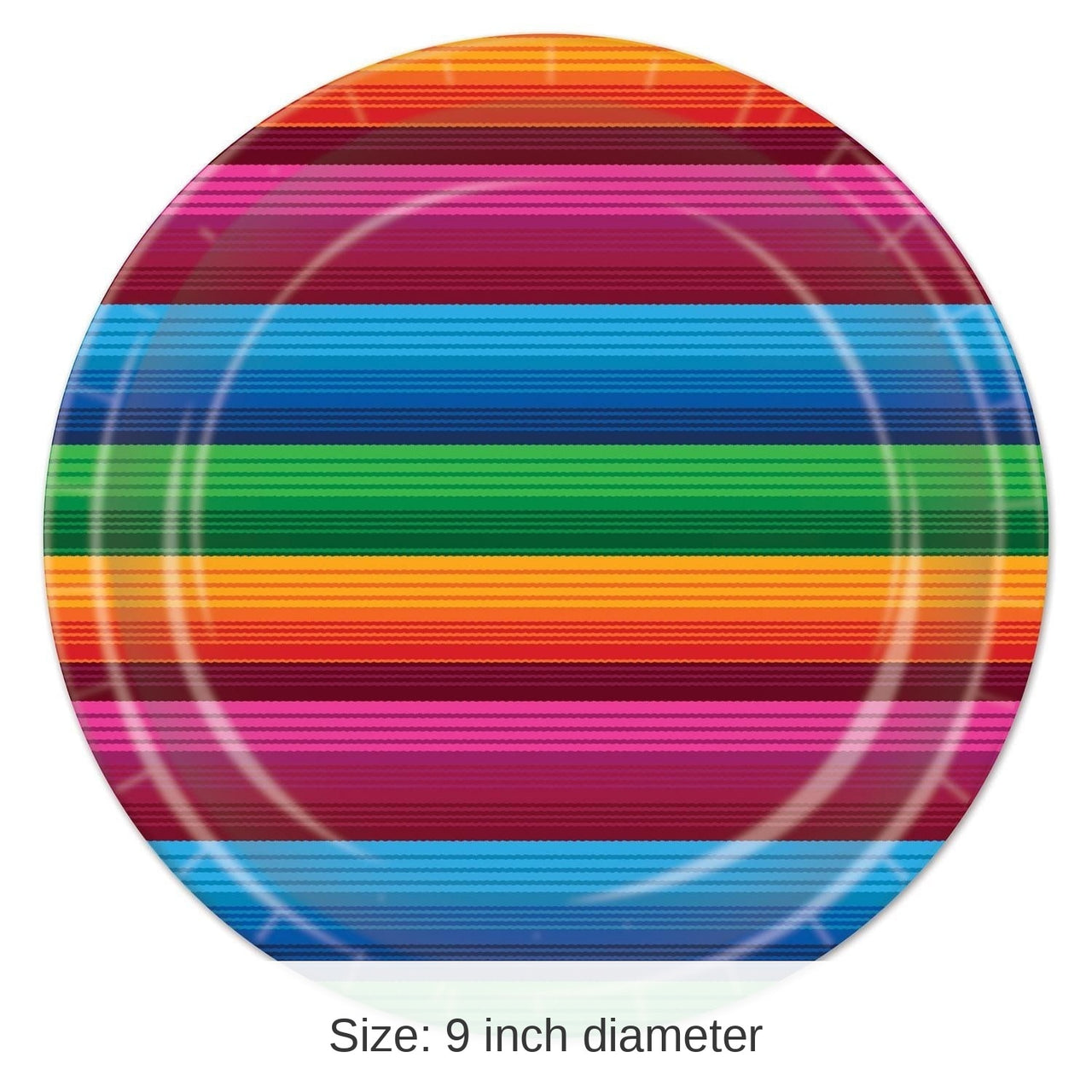 96 Pack Bulk Fiesta Paper Plates 9 inch