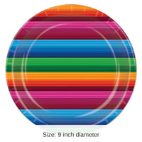 96 Pack Bulk Fiesta Paper Plates 9 inch