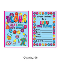 96 Pack Bulk Hula Baby Invitations