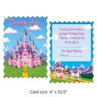 96 Pack Bulk Princess Party Thank You Notes