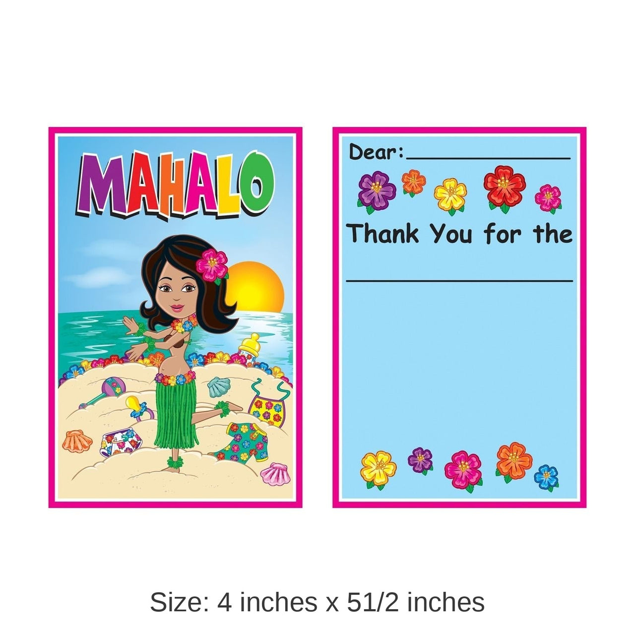 96 Pack Bulk Hula Baby Thank You Notes