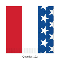 192 Pack Bulk Patriotic Beverage Napkins