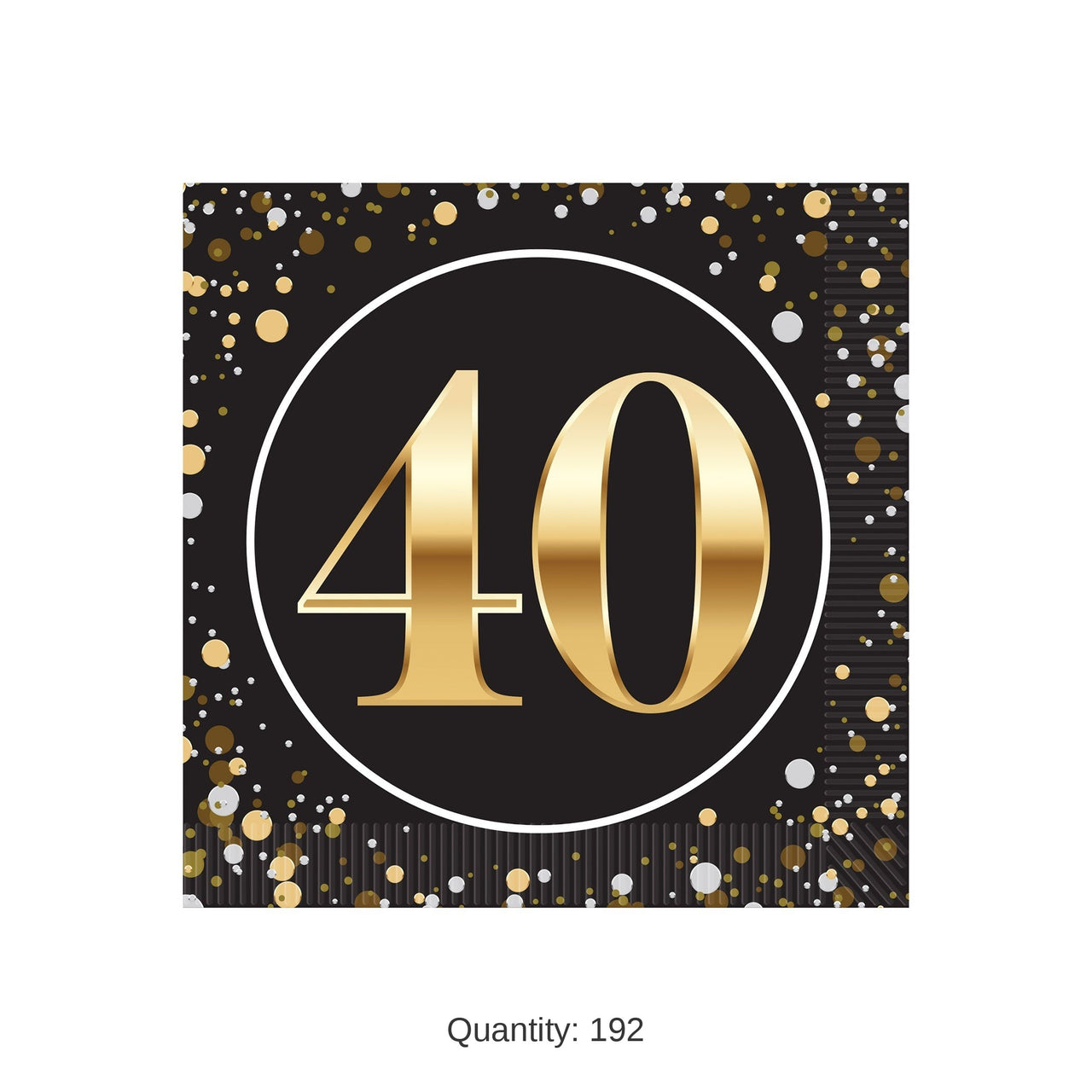192 Pack Bulk 40th Birthday Beverage Napkins 2-Ply Party Supplies