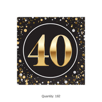 192 Pack Bulk 40th Birthday Beverage Napkins 2-Ply Party Supplies