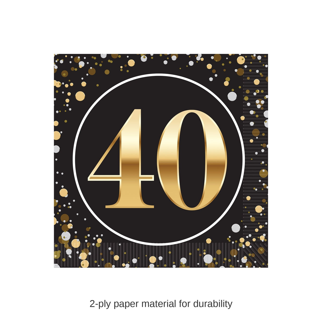 192 Pack Bulk 40th Birthday Beverage Napkins 2-Ply Party Supplies