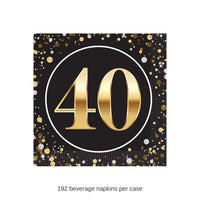 192 Pack Bulk 40th Birthday Beverage Napkins 2-Ply Party Supplies