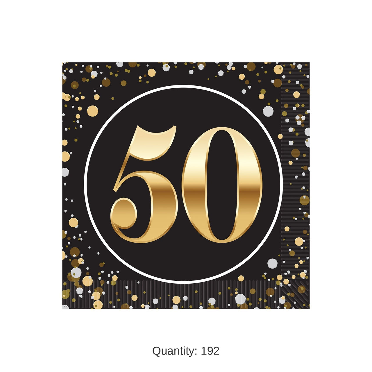 192 Pack Bulk 50th Birthday Beverage Napkins 2-Ply Party Napkins