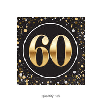 192 Pack Bulk 60th Birthday 2-Ply Beverage Napkins Party Supplies