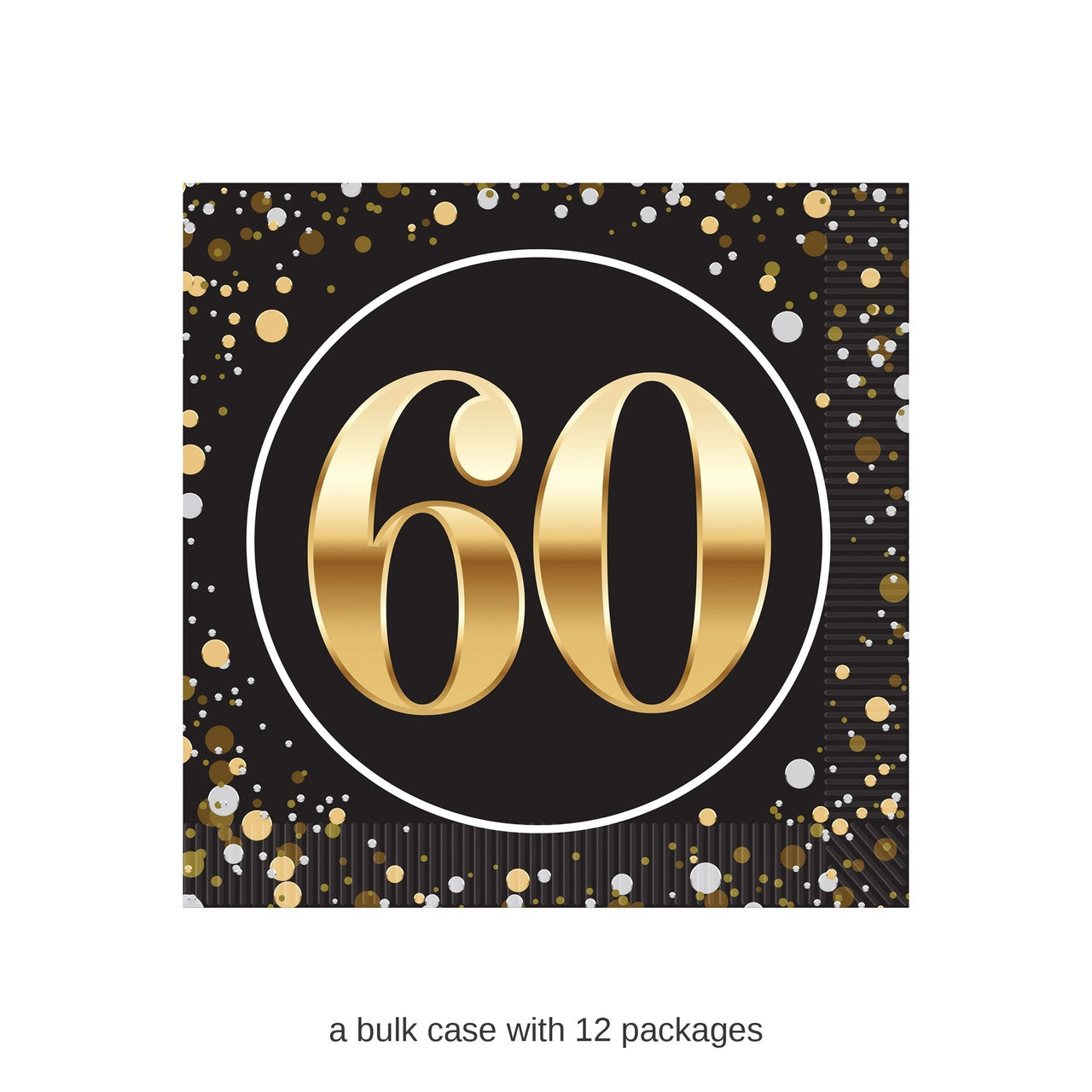192 Pack Bulk 60th Birthday 2-Ply Beverage Napkins Party Supplies