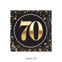 192 Pack Bulk 70th Birthday 2-Ply Beverage Napkins