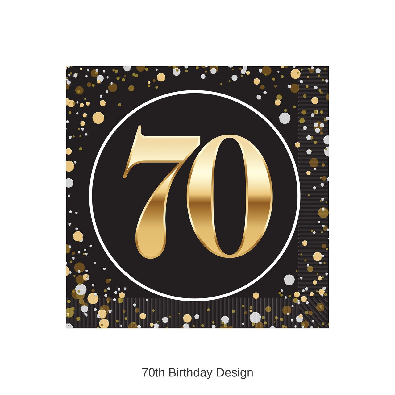 192 Pack Bulk 70th Birthday 2-Ply Beverage Napkins