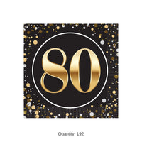 192 Pack Bulk 80th Birthday 2-Ply Beverage Napkins