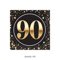 192 Pack Bulk 90th Birthday Beverage Napkins 2-Ply Party Supplies
