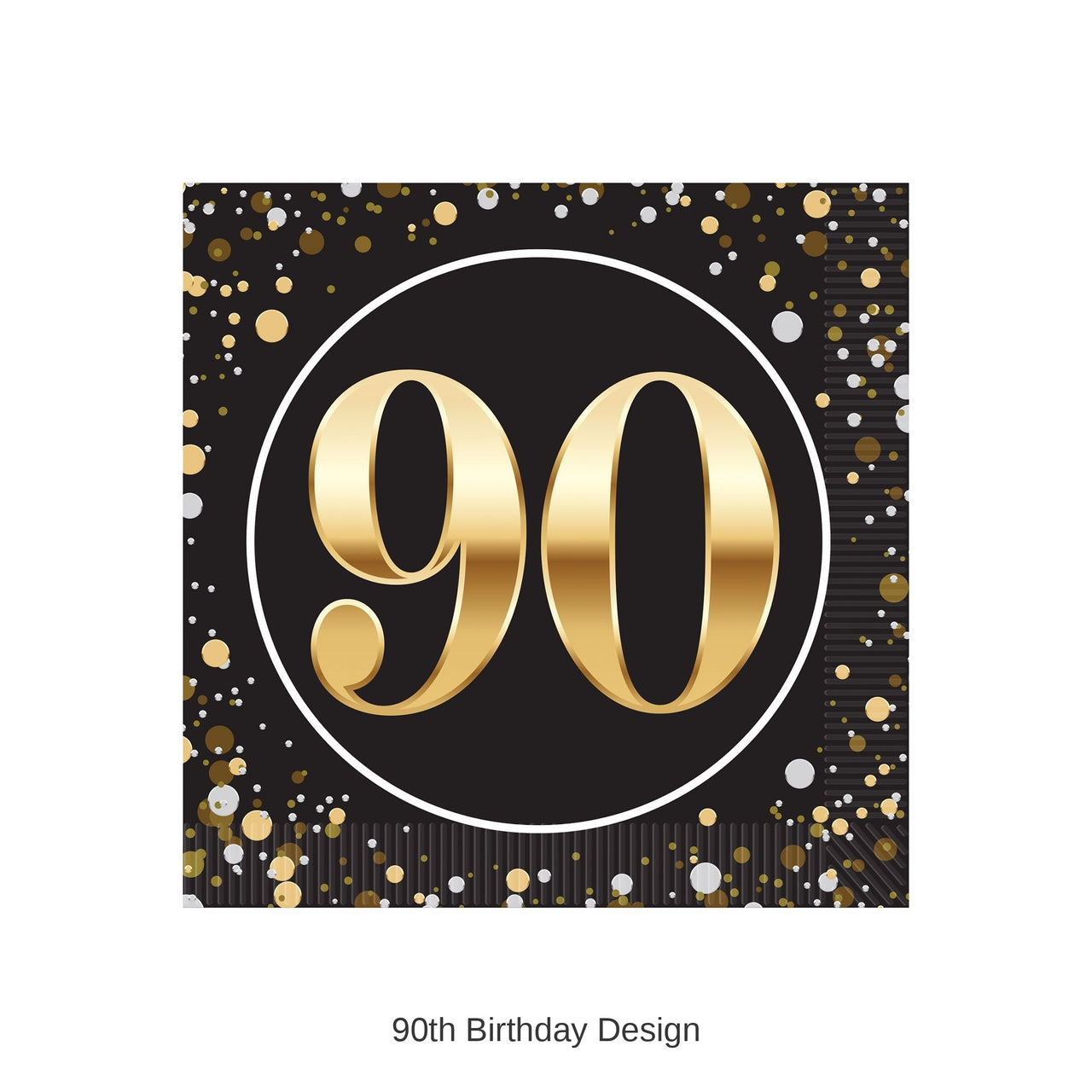 192 Pack Bulk 90th Birthday Beverage Napkins 2-Ply Party Supplies