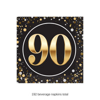 192 Pack Bulk 90th Birthday Beverage Napkins 2-Ply Party Supplies