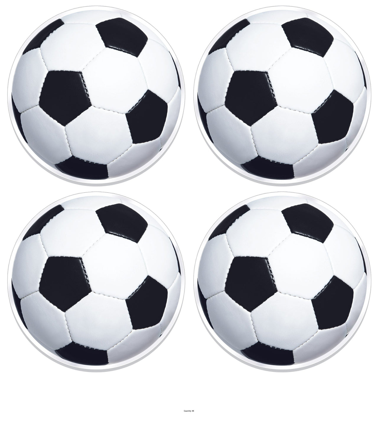 48 Pack Bulk Soccer Ball Placemats 13-inch Sporty Table Decor