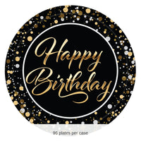 96 Pack Bulk Happy Birthday Plates 9-inch Dinner Plates